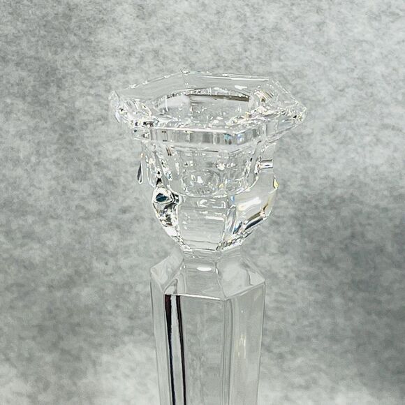 Pair of Mikasa Lead Crystal Cambridge Candleholders Candle Sticks‎ 6.75” - 9.75” - Picture 3 of 10
